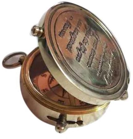 Metal Polished Poem Compass, For Gift Item, Direction Tracking, Ship, Packaging Type : Box