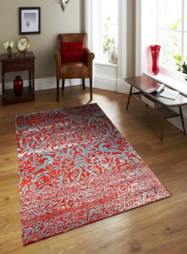 Red Indian Hand Knotted Woollen Carpets