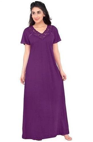 Ladies Plain Cotton Nighty, Size : XXL, XL, M