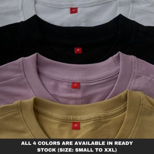 PLAIN PURE COTTON DROP SHOULDER UNISEX T-SHIRTS