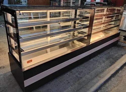 Stainless Steel Bakery Display Counter, Counter Shape : Rectangular