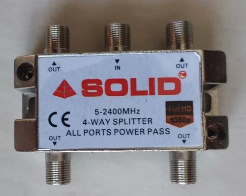 Metal Solid 4 Way Splitter, Color : Silver