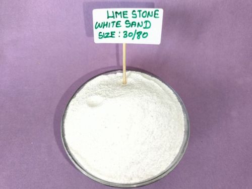 Powder Dry 30/80 Micron White Limestone Sand, Packaging Type : PP Bag