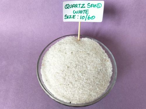 White 10/60 Mesh Quartz Sand, Packaging Size : 50kg