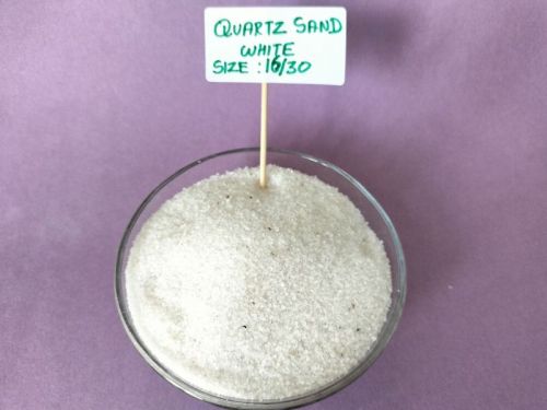 White 16/30 Mesh Quartz Sand, Packaging Size : 50kg