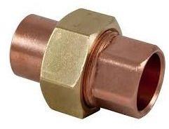 Golden Polished Copper Union, For Fitting, Shape : Round