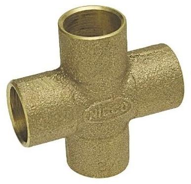 Golden Sleeve Copper Cross, For Pipe Fitting, Size : All Sizes