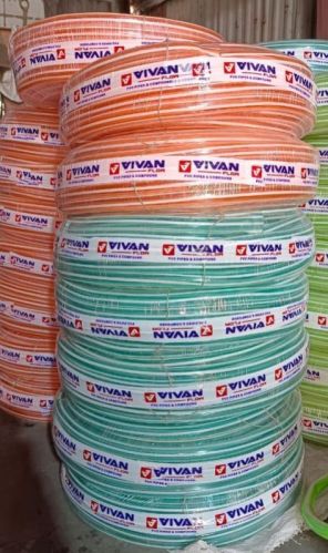 Vivan Flow PVC Transparent Zebra Pipe, For Water Supply Industrial Use, Length : 50mtr.