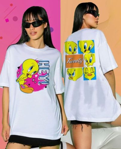 Cotton Ladies DTF Printed T-Shirt, Size : All Size