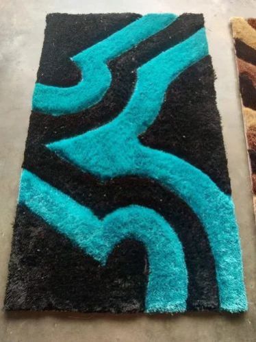 Blue Black Rectangular Polyester Carpet, For Rust Proof, Long Life, Attractive Designs, Pattern : Printed