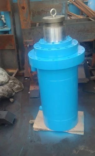 Blue Round Polished Mild Steel Hydraulic Cylinder, For Industrial, Certification : ISI Certified