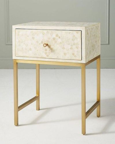 Bone Inlay Bedside Side Table, Feature : Eco-Friendly, Fine Finished, Stylish Look