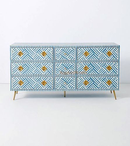 Bone Inlay Geometric Pattern Chest, For Home, Office, Feature : Attractive Desine, Durable, Eco-Friendly