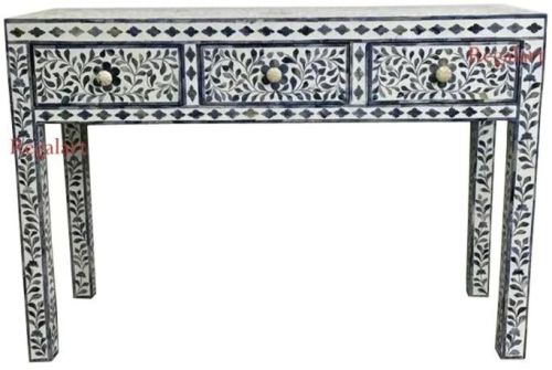 Rectangle Floral Bone Inlay Console Table, Feature : Stylish Look, Shiney, Durable
