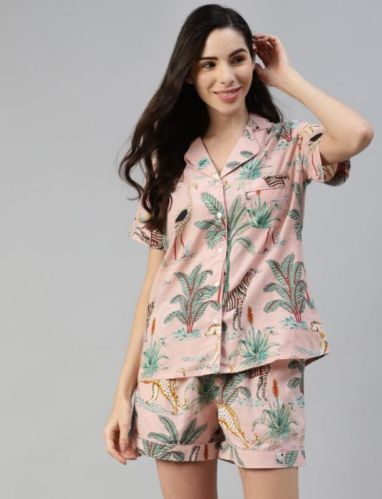 Printed Cotton Ladies Shirt Short, Size : M, XL, XXL