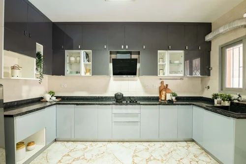 U Shape Laminate Modular Kitchen, For Home, Feature : Accurate Dimension, High Strength, Temite Proof