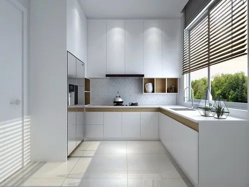 L Shape Modular Kitchen Designing Service