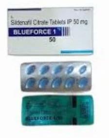 Jeerima Blueforce 1 50mg Tablet, Composition : Sildenafil, Packaging Type : Box For Erectile Dysfunction