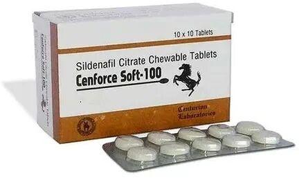 Centurian Laboretries Cenforce Soft 100mg Tablet, Composition : Sildenafil Citrate, Packaging Type : Box