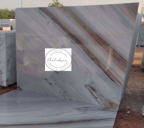 Square Polished Glossy White Marble Slab, For Construction, Pattern : Plain