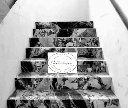 Polished Statuario Black Marble Slab, For Construction, Size : Standard