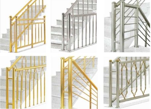 Polished Metal PVD Coated Hand Railing, For Exterior, Interior, Stairs, Shape : Customised