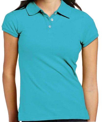 Plain Silk Ladies Collar T-Shirt, Size : Standard