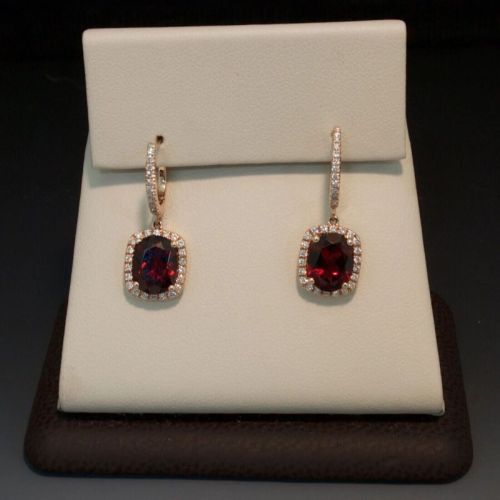 Red 925 Sterling Silver Gold Plated American Diamond Earrings, Purity : 92.5