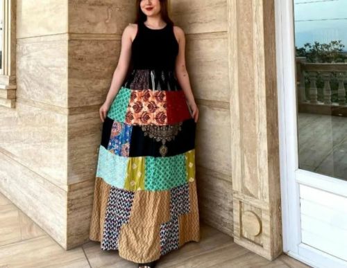 400 Gm Cotton Printed Patchwork Skirts, Speciality : Easy Wash