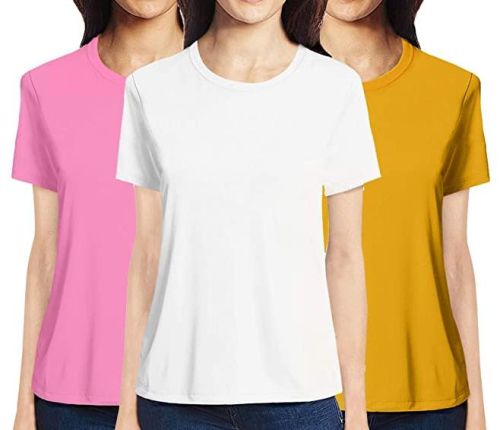 Cotton Ladies Plain T Shirt, For Casual Wear, Formal Wear, Size : All Size