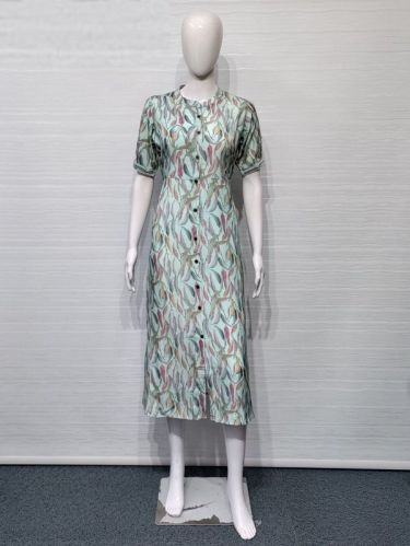 Pure Viscose Silk A Line Kurti, Size : M, XL, XXL