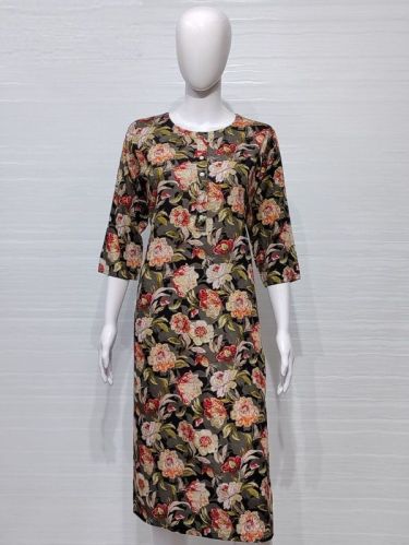 Multicolor Rayon Straight Side Cut Kurti, Size : M, L, Xl, Xxl