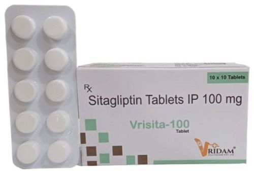 Vrisita Sitagliptin 100mg Tablets, Packaging Type : Blister