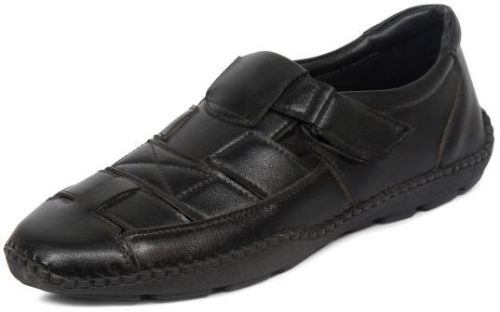 Black Leather Casual Slippers, Gender : Male