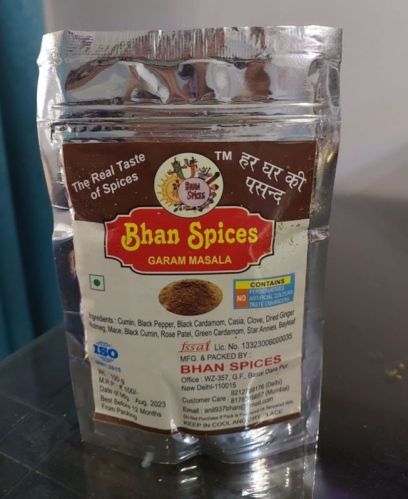 Brown Bhan Spices Blended Garam Masala Powder, For Cooking, Certification : FSSAI Certified