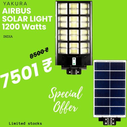 Airbus 1200W - All In One Solar Street Light - Yakura Solar
