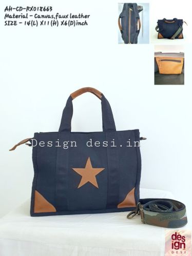 Classical Print Star Stuck Canvas Bag, Feature : Light Weight, High Grip, Easy To Carry, Durable