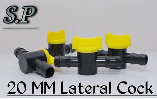 Plain 20mm Lateral Cock, For Flow Control, Color : Black, Yellow