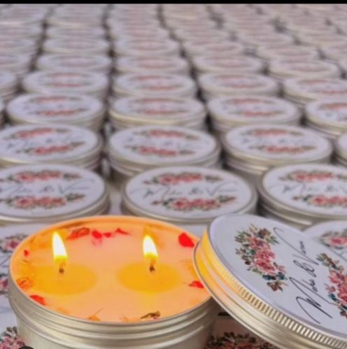 80 GM Soy Wax Tin Jar Candle, For Home Decor, Office Decor, Restaurant Decor, Feature : Colorful, Flamless