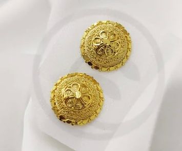 Alloy Golden Artificial Stud Earrings, Packaging Type : Velvet Box