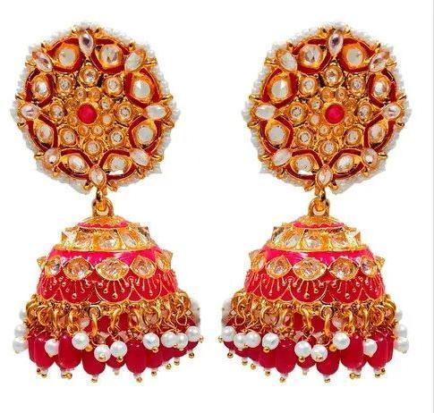 Copper Multicolor AD Earrings, Style : Traditional