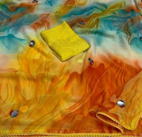 Printed Georgette Saree, Occasion : Casual Wear