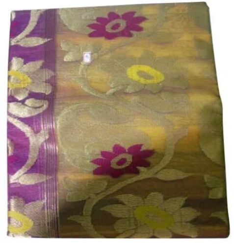 Pure Cotton Ladies Tussar Silk Saree, Saree Length : 5.2 M