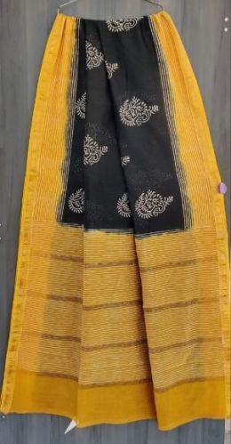 Pure Chanderi Silk Saree, Saree Length : 5.5 M (separate Blouse Piece)