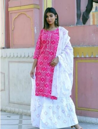 Rayon Printed Straight Kurta Bottom With Dupatta Set