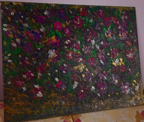 Multi Color Flower World Canvas Paintings, For Decoration, Style : Abstract