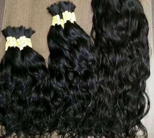 Black Virgin Remy Wavy Hair, For Parlour, Personal, Gender : Female