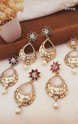 Polished Party Wear Designer Earrings, Packaging Type : Plastic Box