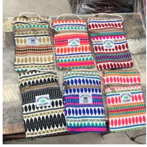 Multicolor Natural Hemp Sling, Pattern : Printed