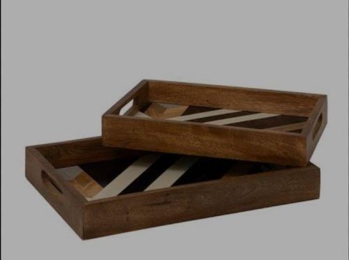 Rectangular Square Wooden Trays